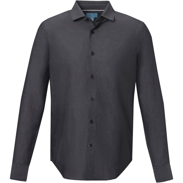 Cuprite long sleeve men's organic shirt - Black / 3XL