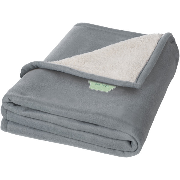 Springwood soft fleece and sherpa plaid blanket - Grey / Off white