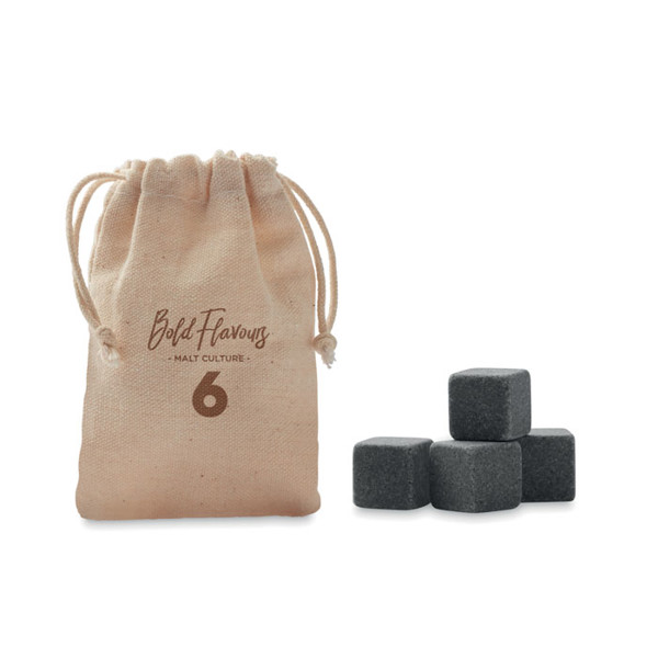 4 stone ice cubes in  pouch Rocks