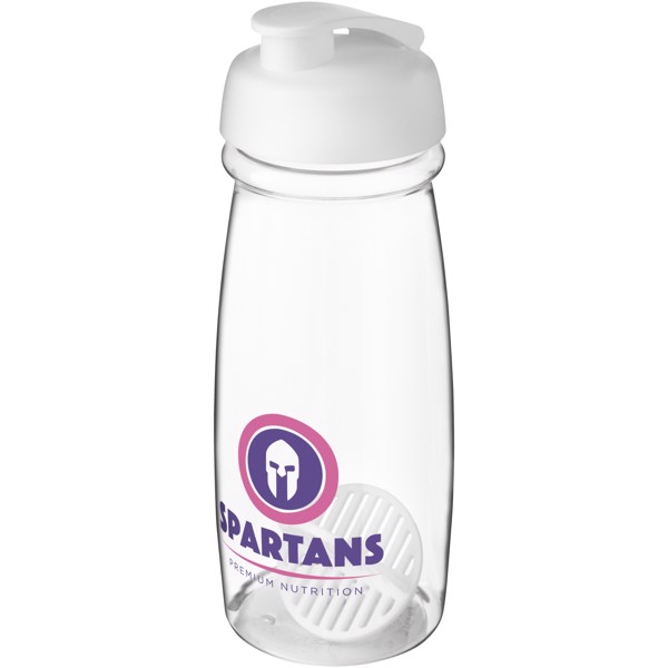 H2O Active® Pulse 600 ml shaker bottle - White / Transparent