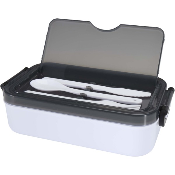 Snappy 1000 ml lunch box and cutlery set - White