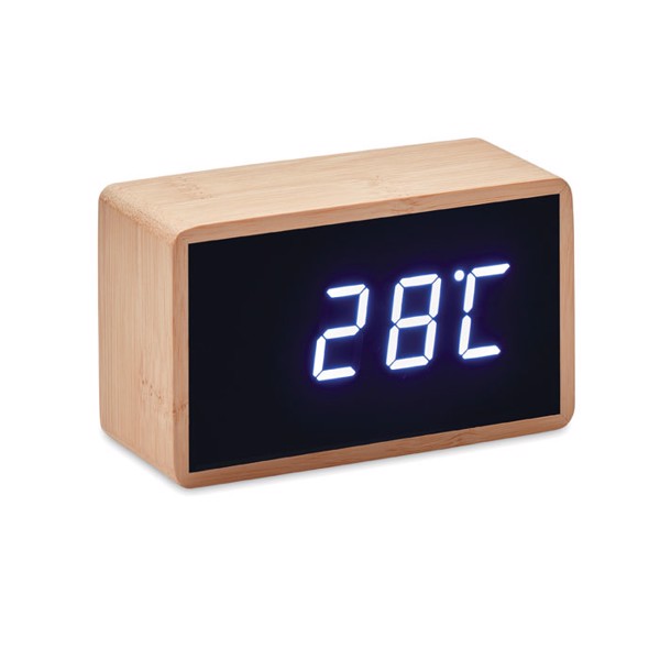 LED Tisch Uhr Bambus Miri Clock