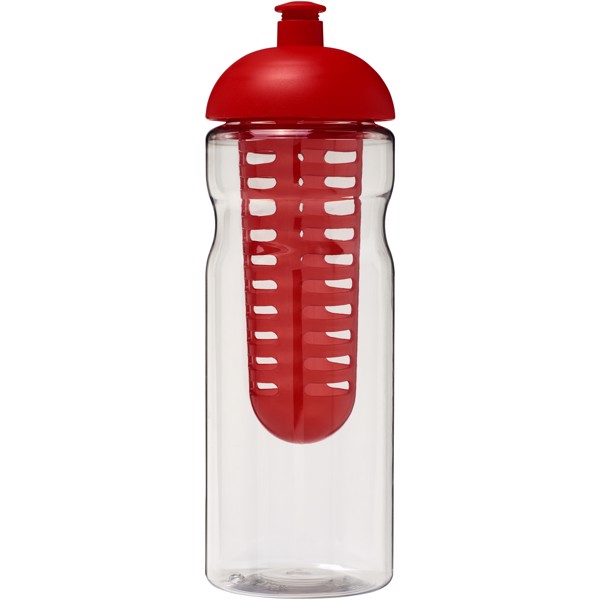 Sportovní láhev s infuzérema kupolovitýmvíčkem H2O Base® 650 ml - Průhledná / Červená s efektem námrazy