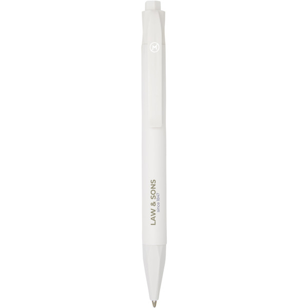 Terra corn plastic ballpoint pen (blue ink) - White