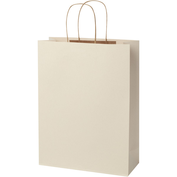 Agricultural waste 150 g/m2 paper bag with twisted handles - 31 x 12 x 41 cm