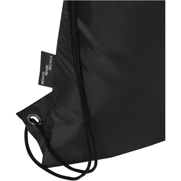 Adventure recycled insulated drawstring bag 9L - Black