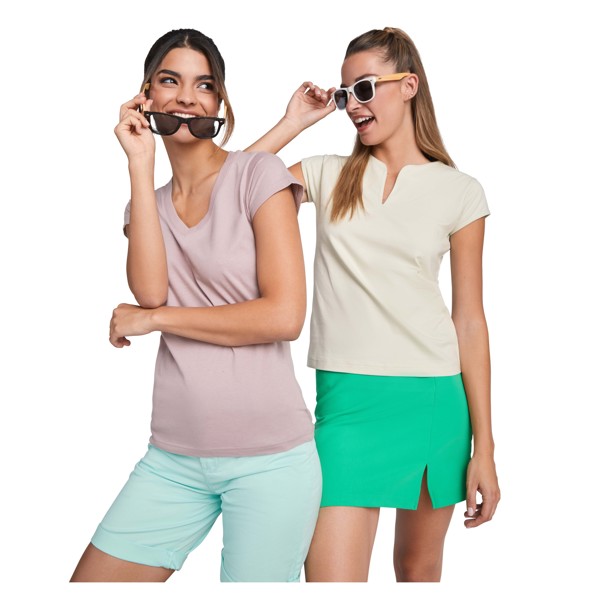 Victoria short sleeve women's v-neck t-shirt - Rossette / XL
