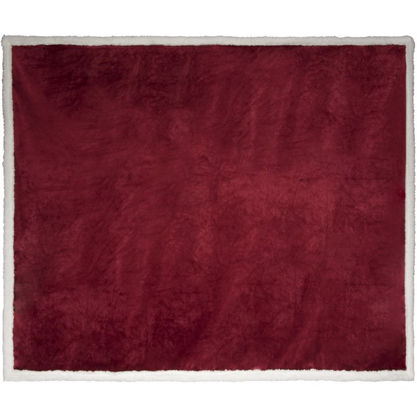 Pléd Lauren z materiálu sherpa fleece - Burgundská červená
