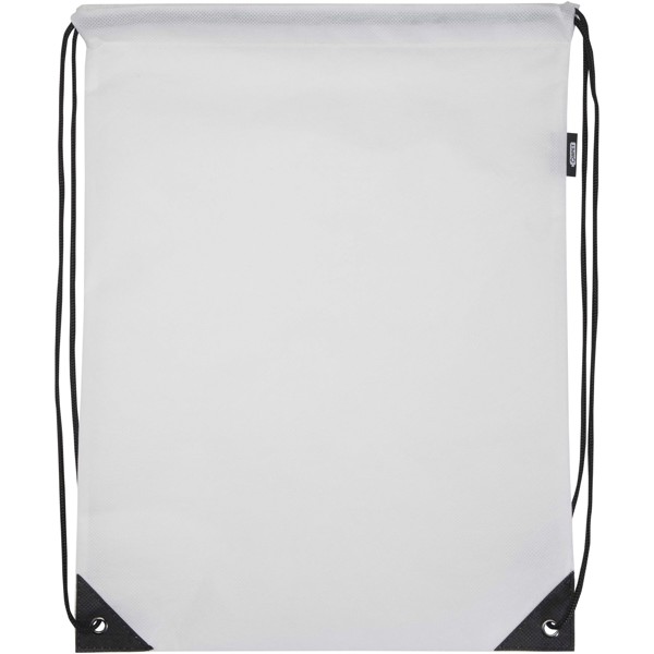 Evergreen GRS recycled non-woven drawstring bag 5L - White