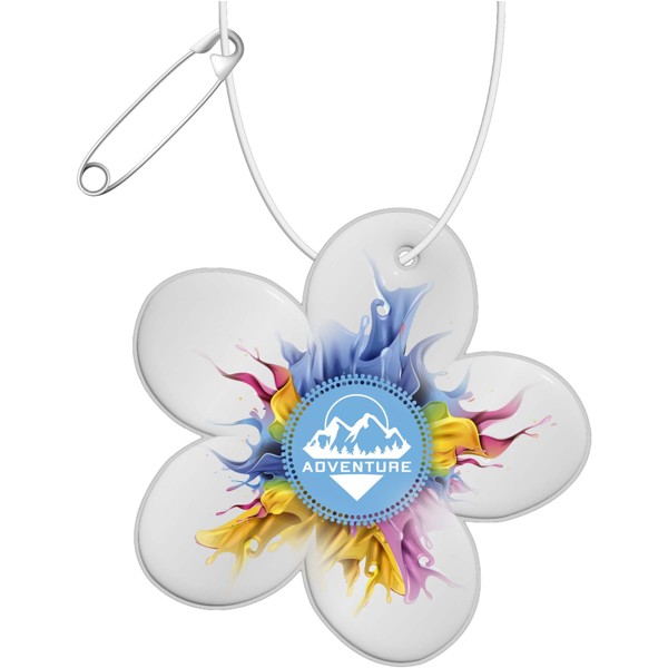 RFX™ H-13 flower-shaped lightweight reflective PVC hanger - White