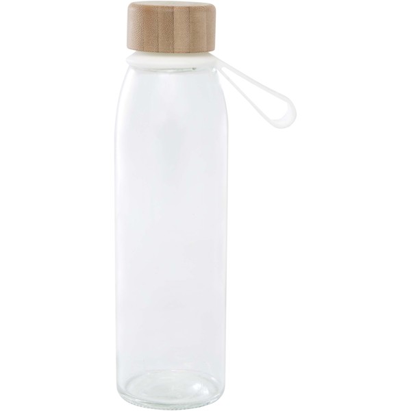 Porto 500 ml glass water bottle with silicone handle and bamboo lid - Transparent Clear