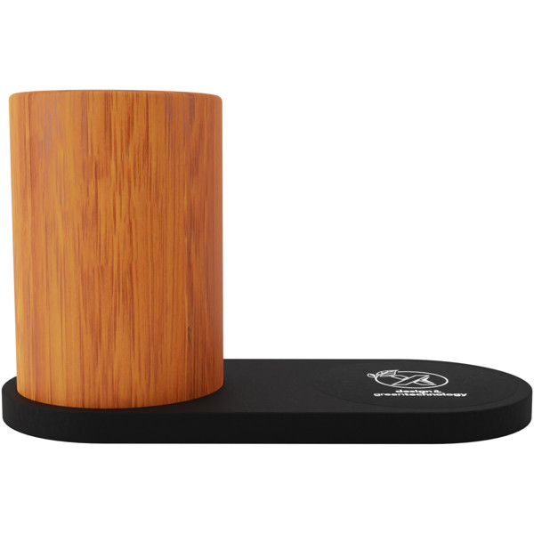 SCX.design W17 10W light-up logo wireless charging pad and bamboo pencil holder
