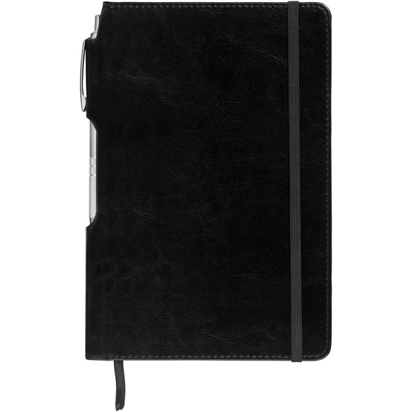 Panama A5 Hard Cover Notizbuch mit Stift - schwarz