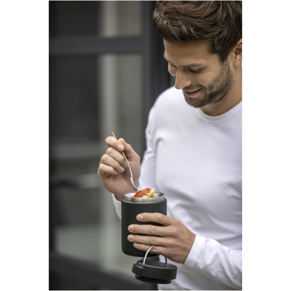 Doveron 500 ml recycled stainless steel insulated lunch pot - Black