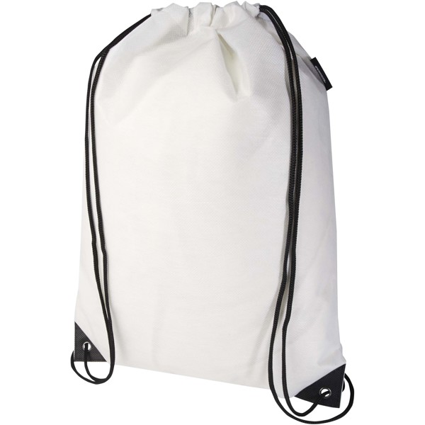 Evergreen GRS recycled non-woven drawstring bag 5L - White