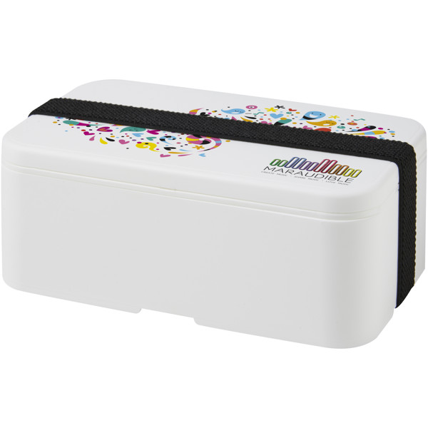 MIYO 700 ml single layer lunch box - White / Black