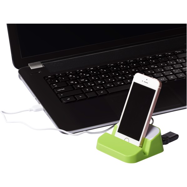 Rozbočovač Hopper 3-in-1a stojánek na telefon - Limetka