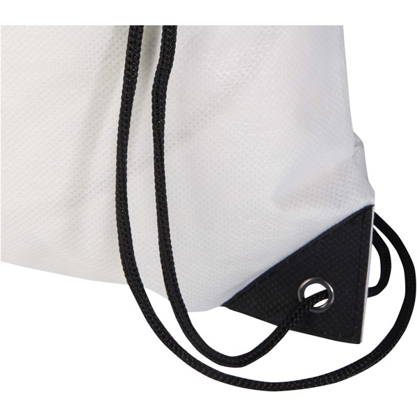 Evergreen GRS recycled non-woven drawstring bag 5L - White
