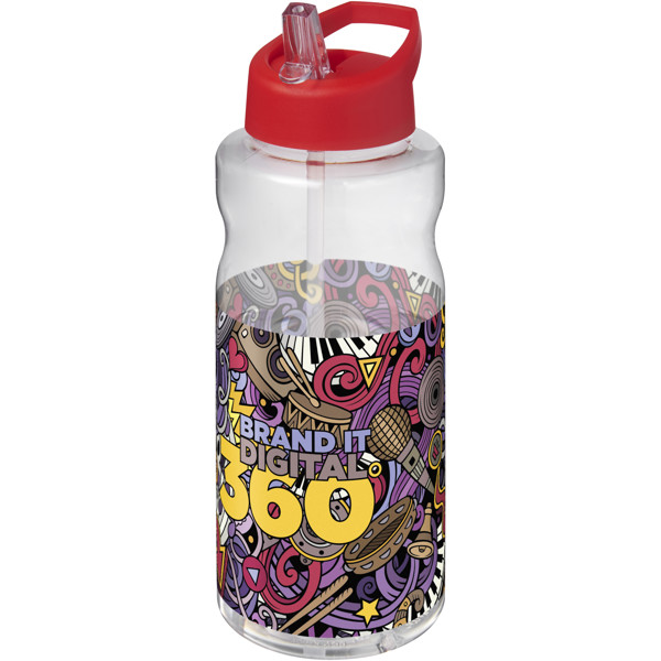 H2O Active® Big Base 1 litre spout lid sport bottle - Red