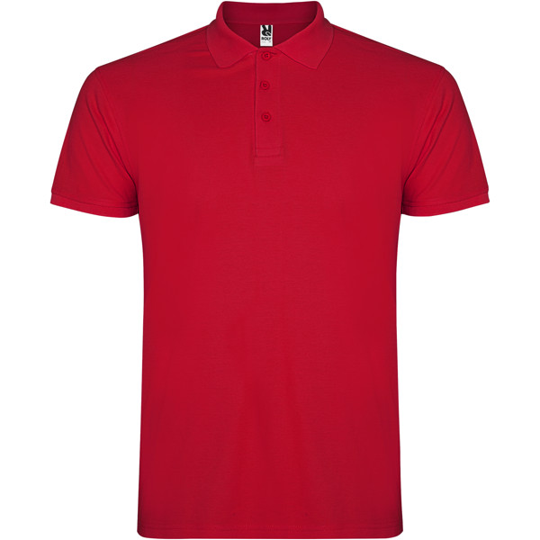 Star short sleeve kids polo - Red / 7/8