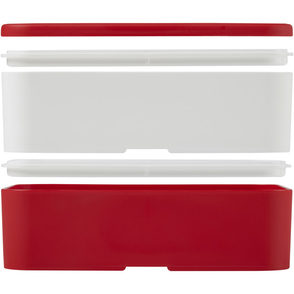 MIYO 700+700 ml double layer lunch box - Red / White / Red