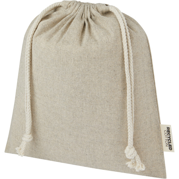Pheebs 150 g/m² GRS recycled cotton gift bag medium 1.5L - Heather Natural