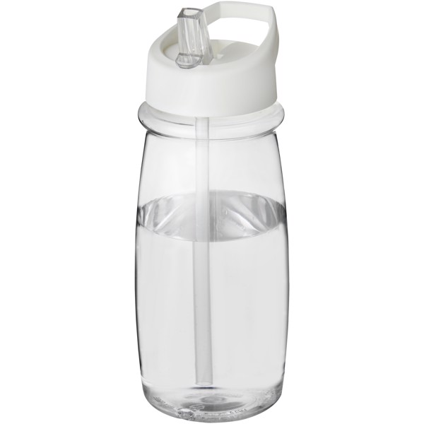 H2O Active® Pulse Bidón deportivo con tapa con boquilla de 600 ml - Transparente / Blanco