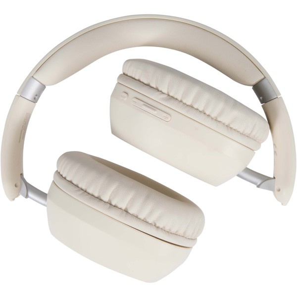Hoggar recycled plastic over-ear foldeable ANC and ENC headphones - White