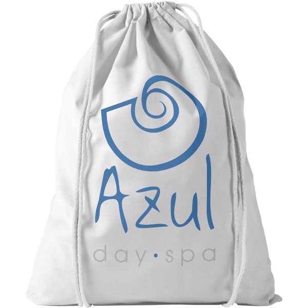 Oregon 100 g/m² cotton drawstring bag 5L - White