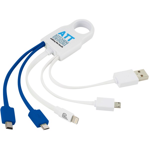 Squad 5-in-1 charging cable set - White / Blue