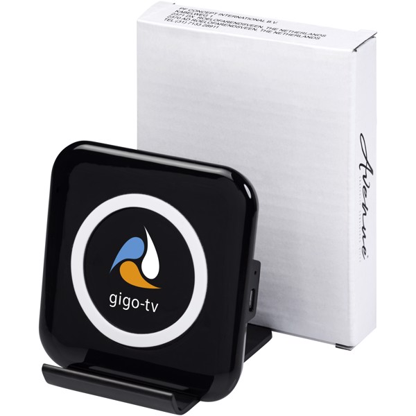 Catena wireless charging phone stand - Solid black