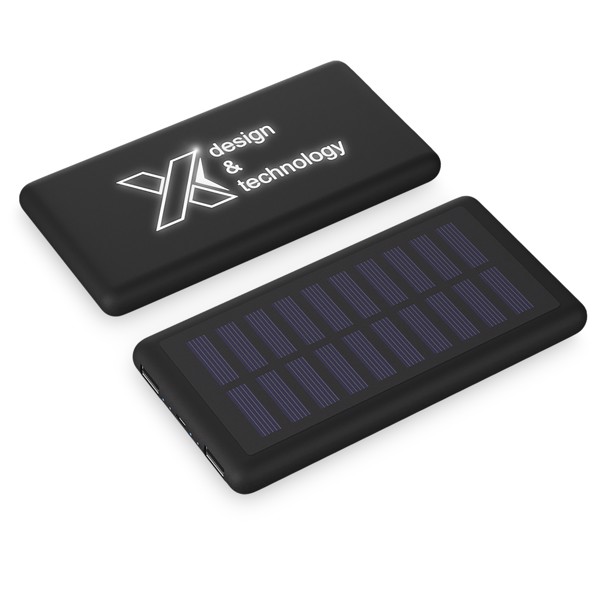 SCX.design P30 8000 mAh Solar Powerbank mit Leuchtlogo