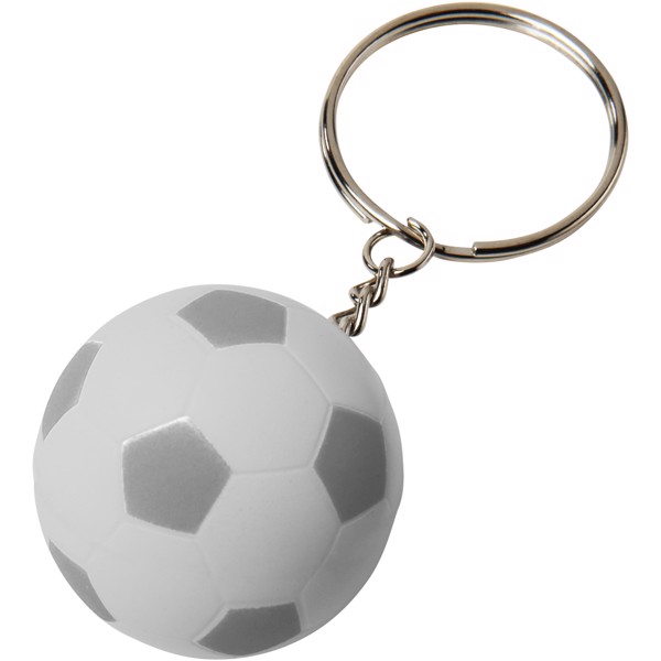 Striker Fußball Schlüsselanhänger - silber / weiss