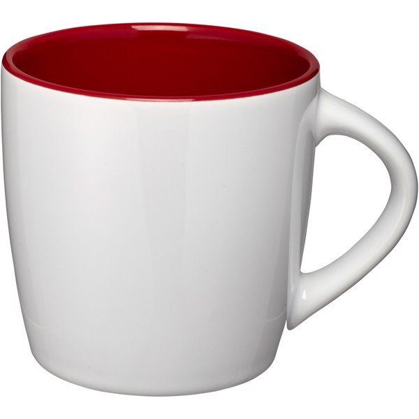 Taza de cerámica de 340 ml "Aztec" - Blanco / Rojo