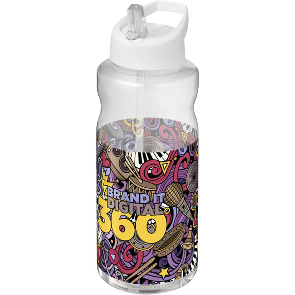 H2O Active® Big Base 1 litre spout lid sport bottle - White