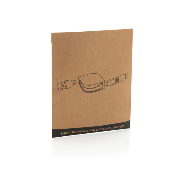 3-in-1 ausziehbares Kabel - Weiß