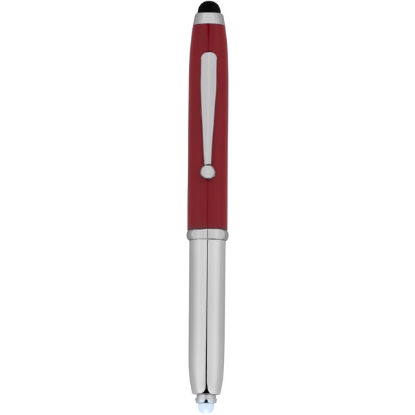 Kuličkové pero a stylus Xenon - Červená s efektem námrazy / Stříbrný