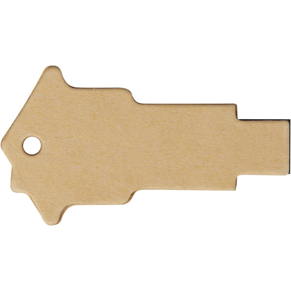 House-shaped recycled paper USB 2.0 - Kraft Brown / 1GB