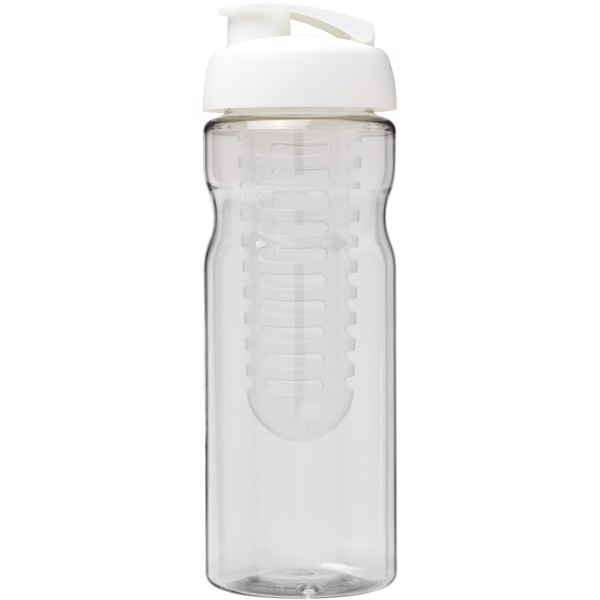 H2O Active® Base Bidón deportivo e infusor con Tapa Flip de 650 ml - Transparente / Blanco