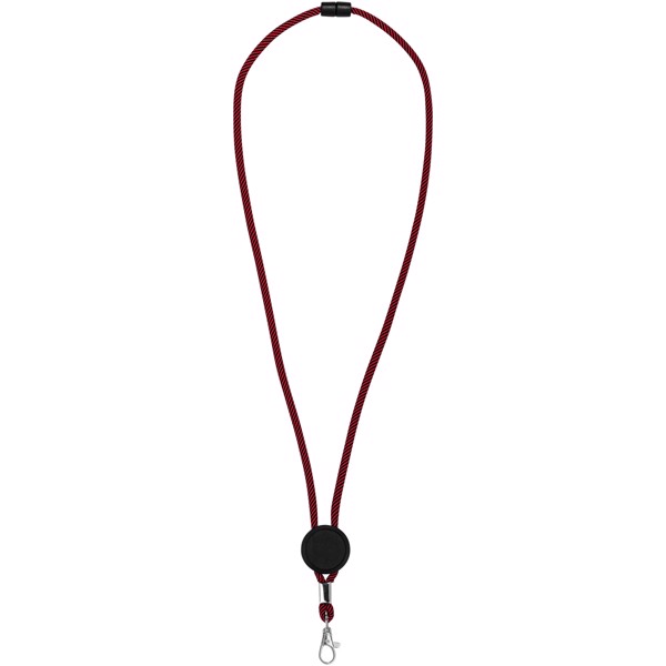 Hagen zweifarbiges Lanyard mit verstellbarem Einsatz - rot / schwarz