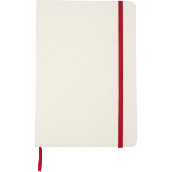 Bass A5 recycled hard cover notebook with lined pages - Red
