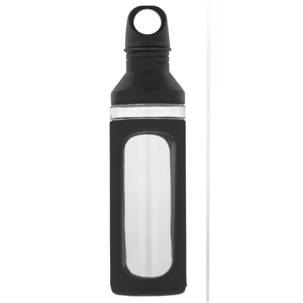 Hover 590 ml Glasflasche - schwarz / transparent