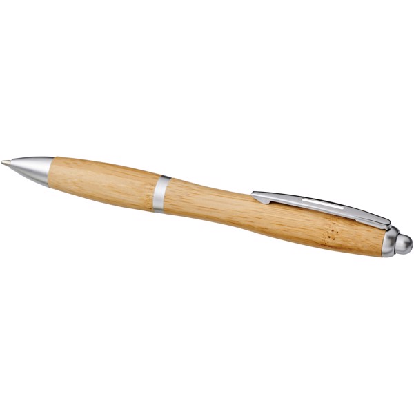 Nash bamboo ballpoint pen (blue ink) - Natural / Silver