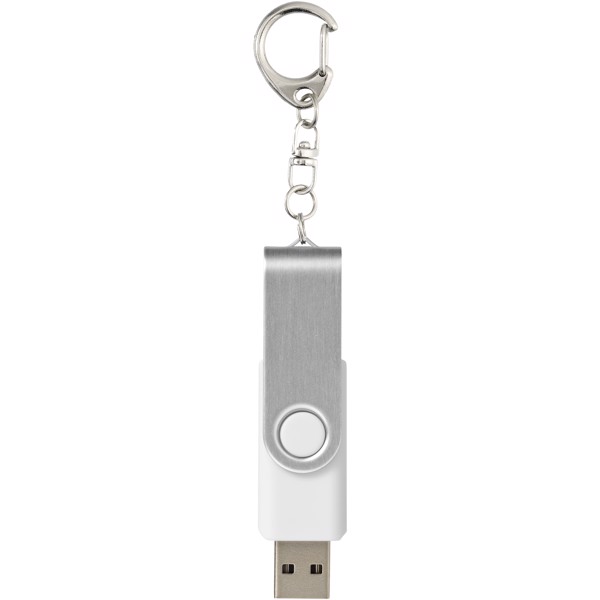 Memoria USB 'ROTATE' con llavero - Blanco / 4GB