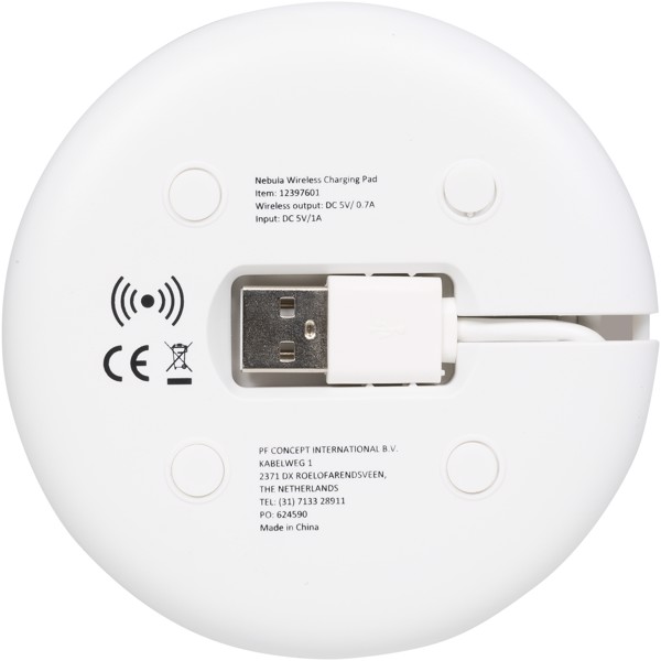 Nebula wireless charging pad with 2-in-1 cable - White