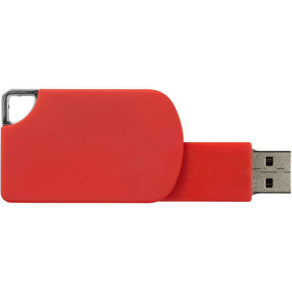 Otočný Square USB - Červená s efektem námrazy / 4GB