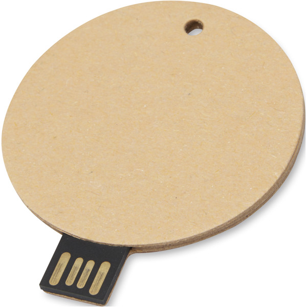 Round recycled paper USB 2.0 - Kraft Brown / 1GB