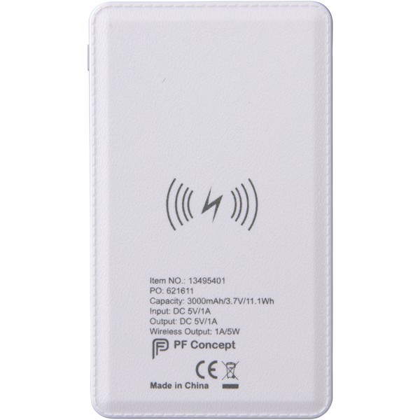 Phase 3000 mAh wireless power bank - White