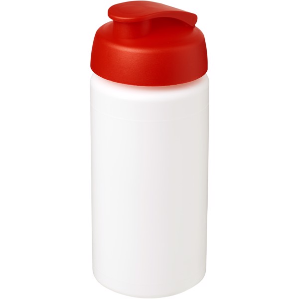 Sportovní láhev s vyklápěcím víčkem Baseline® Plus grip 500 ml - Bílá / Červená s efektem námrazy