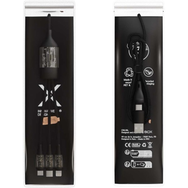 SCX.design C50 5-in-1 fast charging 100W/5A cable with digital display